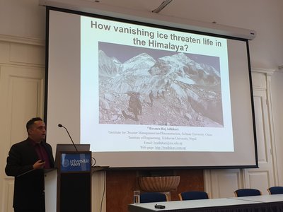 Basanta Adhikari presenting at Vienna University