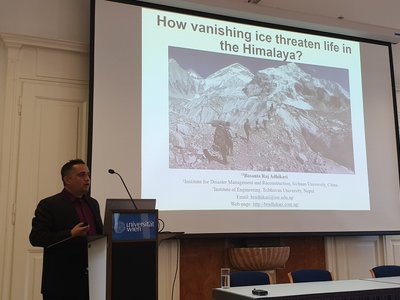 Basanta Adhikari presenting at Vienna University