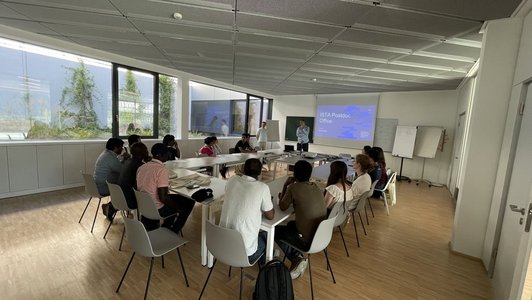 OeAD scholars listening to a presentation at ISTA