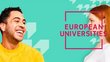 Ein Mann und eine Frau mit Text European Universities