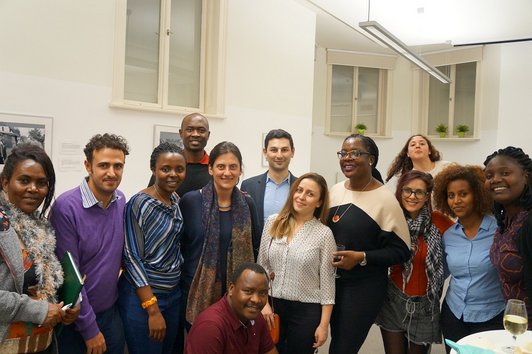 Group photo of visitors following event