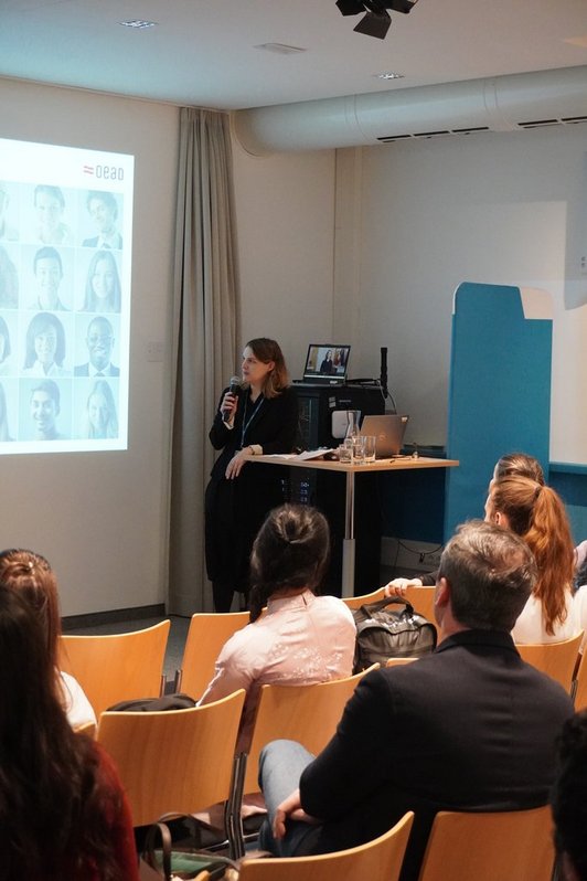 Photo of a speaker during a presentation at the event