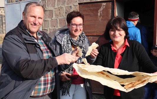 Visitors taste traditional Armenian food