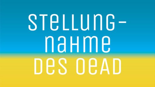 Text Stellungnahme des OeAD mit Hintergrund gelb blau