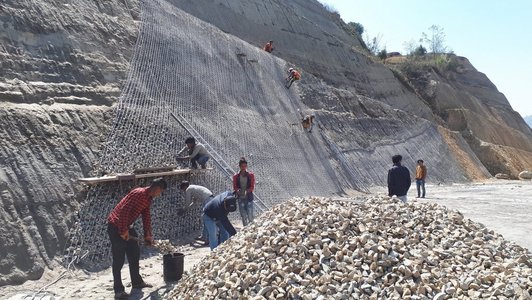 A piece of Acharya's work in slope stabilisation