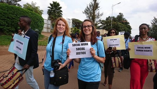 Grop of people demonstrating with posters and slogans on it in their hands