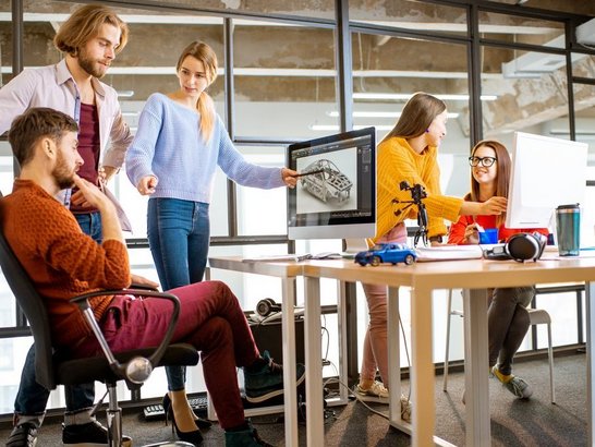 young creative coworkers 