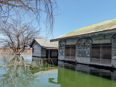 Flooded houses