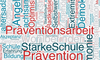 Eine Wordcloud mit Begriffen über Extremismusprävention