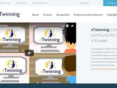 Ein Screenshot der Startseite von www.etwinning.net