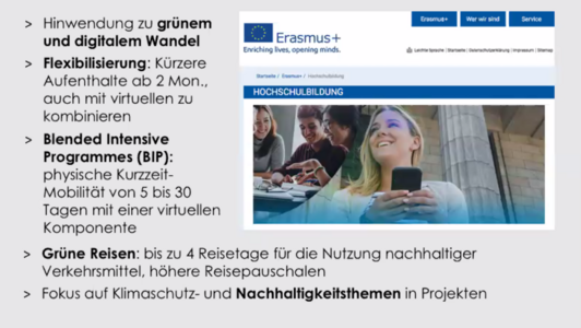 Screenshot Präsentation Die Zukunft der akademischen Mobilität – Digitalisierung, Internationalisierung, Nachhaltigkeit Bruhn-Zaß