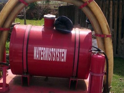 Wassersprühanlage im Mount Kenya Nationalpark.