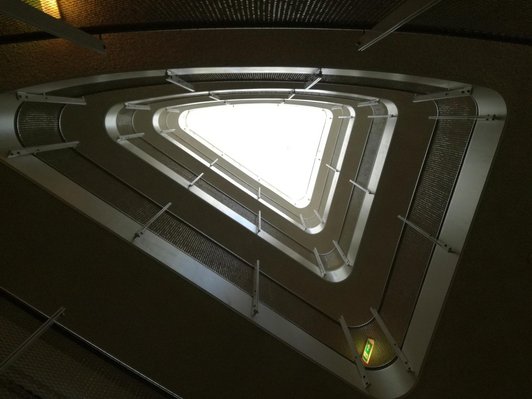  Staircase of the guest house in Graz, from below.