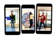 Drei Smartphone-Displays in denen man Schulkinder sieht