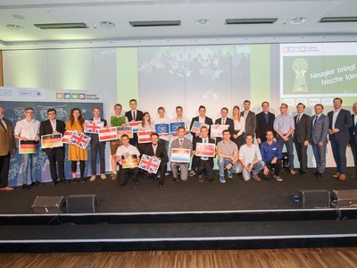 Group photo of the winners of the Jugend Innovativ 2018 competition