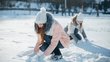 Zwei Personen im Schnee