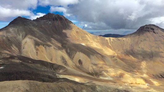 Mountains and cloudy sky