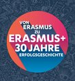 Logo mit Text "Von Erasmus zu Erasmus+ 30 Jahre Erfolgsgeschichte"