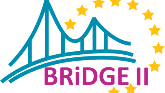 Logo in the form of a bridge with stars