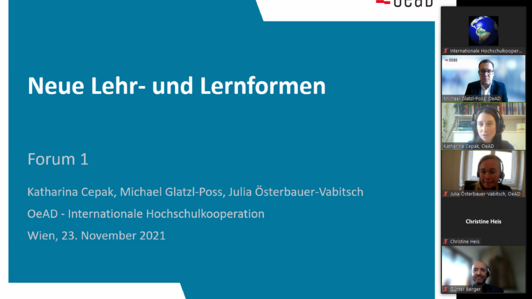 Screenshot des Forum 1 zum Thema Neue Lehr und Lernformen
