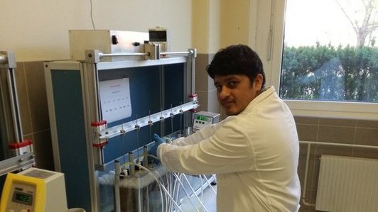 Mubarik in the laboratory