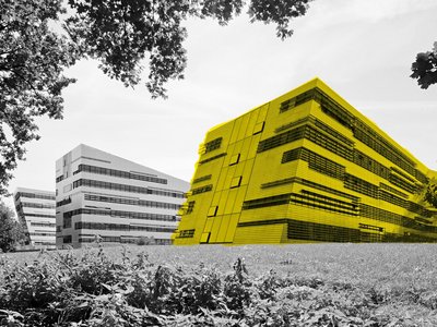 View of the campus building of the JKU Linz