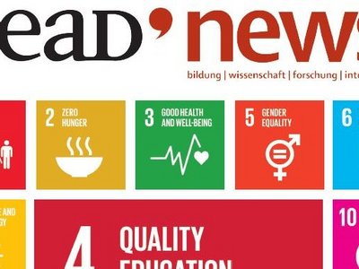 SDG Icons of SDG 1 to 12 under the OeAD news headline