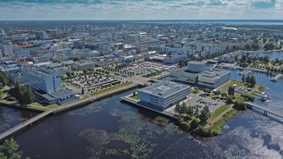 Oulu aus der Luft fotogtafiert