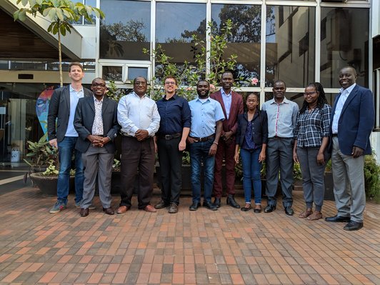 Group of people posing for a group picture