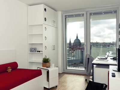 Interior view of an OeAD student dorm room