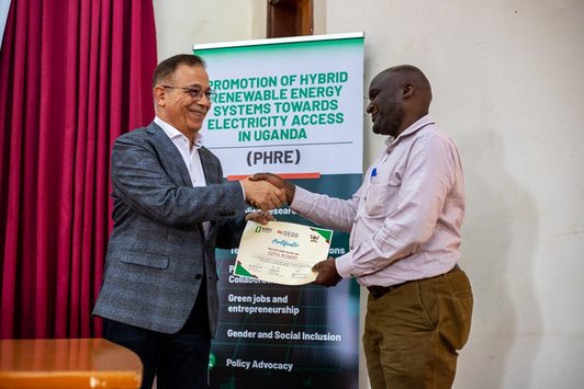 award of certificate to male participant