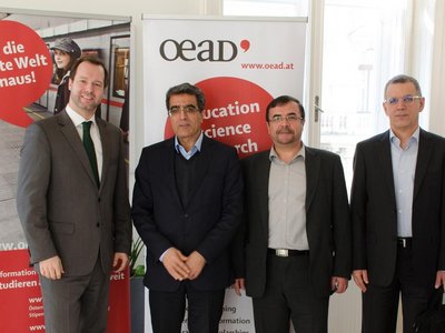 Managing Director Dr. Stefan Zotti received the Iranian Vice Minister Dr. Vahid Ahmadi (accompanied by Ambassador Dr. Ebdollah Molaei) at the OeAD today.