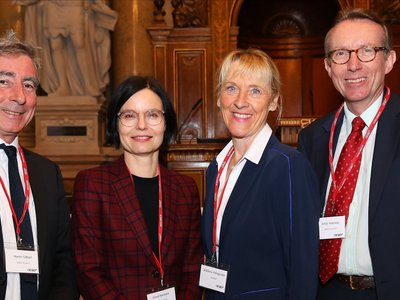 Martin Gilbert (British Council Österreich), Barbara Good (Universität Wien), Barbara Weitgruber (BMBWF), Andy Mackay (British Council Europe)