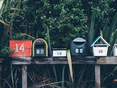 Postkasten vor Plfanzen