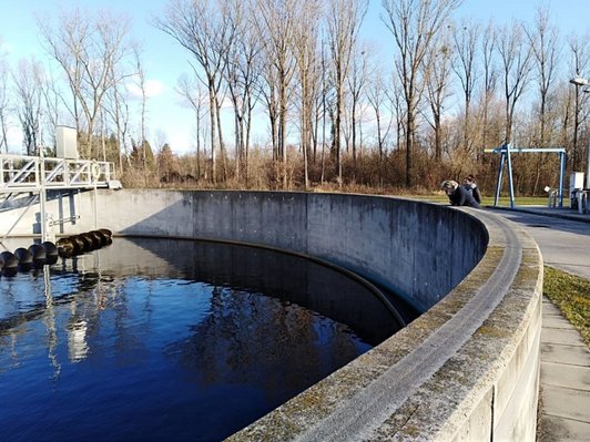 a water basin at the waterworks