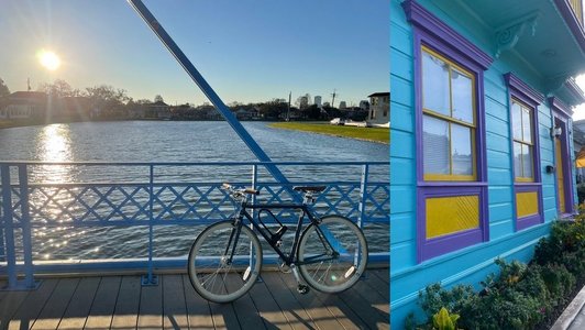 Am „Bayou“ in Mid City mit meinem Fahrrad, dem treuen Begleiter auf allen New Orleaner Abenteuern 