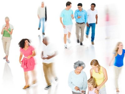 Diverse Personen in Bewegung