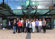 The first graduates with the FH lecturers Andrea Nagy and Christine Schmid (FH St. Pölten) and Alex Klein (Saxion Hogeschool Enschede) in front of the Saxion Hogeschool Enschede building.