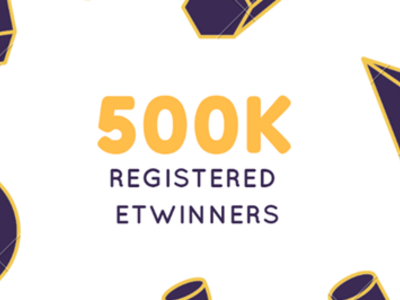 Grafik mit Aufschrift 500k registered etwinners