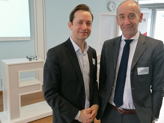 OeAD Managing Director Jakob Calice and Director General of the European Commission Jean-Eric Paquet.