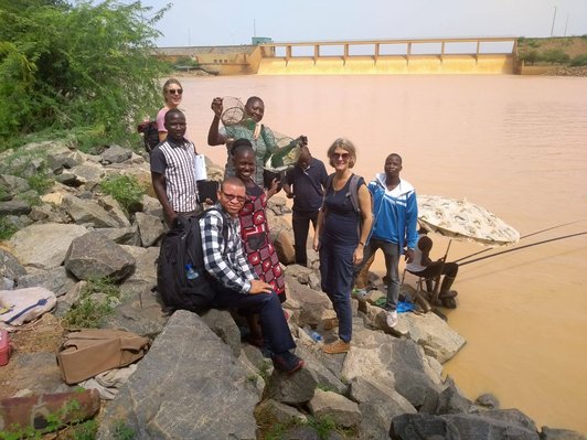 group photo at river