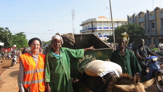 Elisabeth Huber on the street in Bamako, Mali