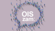 Text "OIS zam" und viele kleine Menschen in Form einer Sprechblase