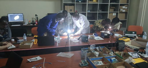 Groups working on their unique tasks