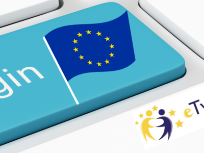 Login-Taste mit EU-Flagge