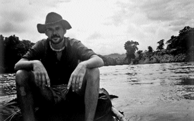 Der Autor am unteren May-River. Neuguinea 1990.