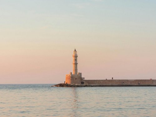 Berühmter Leuchtturm in Chania auf Kreta.