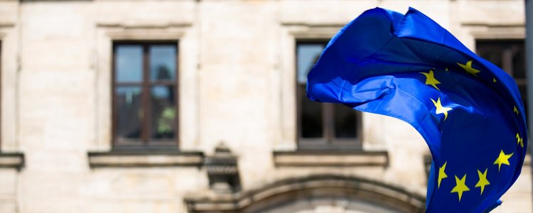 EU Flagge weht im Wind