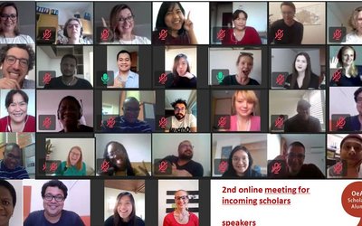 Screenshot der Stipendiat/Innen Online Meeting