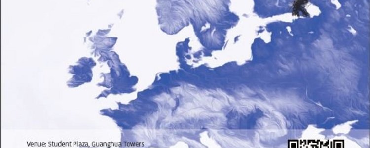 Poster "European Dream" mit einer Europa-Karte in violett
